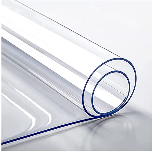 Tischschutz Folie Transparente PVC Folie Schutzfolie Glasklar Tischdecke Tischfolie,Wasserdicht VerschleißFest HitzebestäNdig,Geeignet FüR KüChe, Garten Und BüRo(Color:1.5mm,Size: 70x130cm) von JXFS