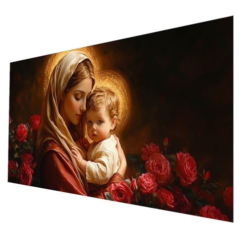 5D Diamond Painting Erwachsene, Diamant Malen Nach Zahlen Heilige Mutter mit Diamond Painting Zubehör Set Blume, Vollbohrer leinwand Malen 90x180CM, Diamant Cross Stitch Bastelset Erwachsene JXL-6449 5D Diamond Painting Erwachsene, Diamant Malen Nach Zahlen Heilige Mutter mit Diamond Painting Zubehör Set Blume, Vollbohrer leinwand Malen 90x180CM, Diamant Cross Stitch Bastelset Erwachsene JXL-6449 von JXLEULIN