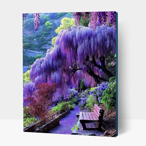 5D Diamond Painting Erwachsene, Diamant Malen Nach Zahlen Landschaft mit Diamond Painting Zubehör Set Blume, Vollbohrer leinwand Malen, Diamant Cross Stitch Bastelset Erwachsene 35 x 50 cm JXL1-1263 von JXLEULIN