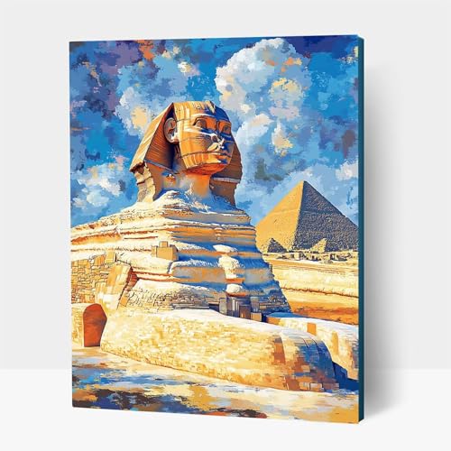 5D Diamond Painting Erwachsene, Diamant Malen Nach Zahlen Landschaft mit Diamond Painting Zubehör Set Sphinx, Vollbohrer leinwand Malen, Diamant Cross Stitch Bastelset Erwachsene 30x40 cm JXL1-1422 von JXLEULIN