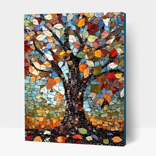 Diamond Painting kinder Glas Diamond Painting Baum, DIY Crystal art Cross Stickerei Basteln Erwachsene, 5D Diamant Malen Nach Zahlen Erwachsene, Home Wand Dekor, Geschenke 30 x 40 cm JXL1-1412 von JXLEULIN