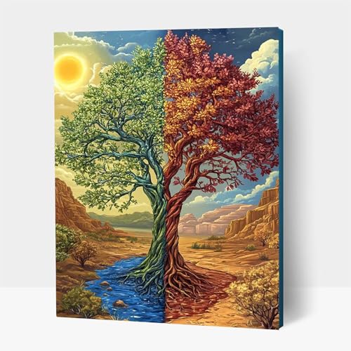 Diamond Painting kinder Pflanzen Diamond Painting Baum, DIY Crystal art Cross Stickerei Basteln Erwachsene, 5D Diamant Malen Nach Zahlen Erwachsene, Home Wand Dekor, Geschenke 60 x 80 cm JXL1-1376 von JXLEULIN