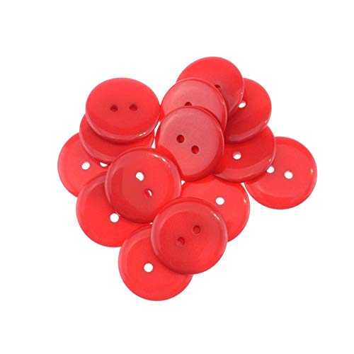 Bunte knöpfe Kleidungszubehör 100PCs 6/9/11/15/18/20/23mm Runder Plastikknopf 2 Löcher Bastelnähen-rot_18mm 50PCs von JXX