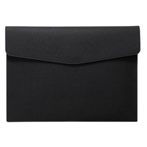 Leder Aktenordner Aktentasche aus Leder im A4-Format, Kunstleder, Aktentasche mit großem Fassungsvermögen(Black) von JXXUIRUIEEN