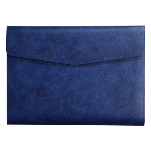 Leder Aktenordner Large Capacity A4 Leather File Pouch Business Office Folder(Dark Blue) von JXXUIRUIEEN