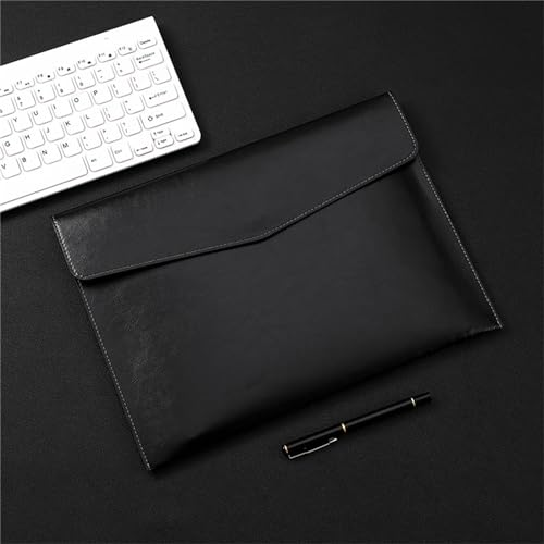 Leder Aktenordner PU Leather A4 Data File Bag Business Office PU Leather File Bag(Black) von JXXUIRUIEEN