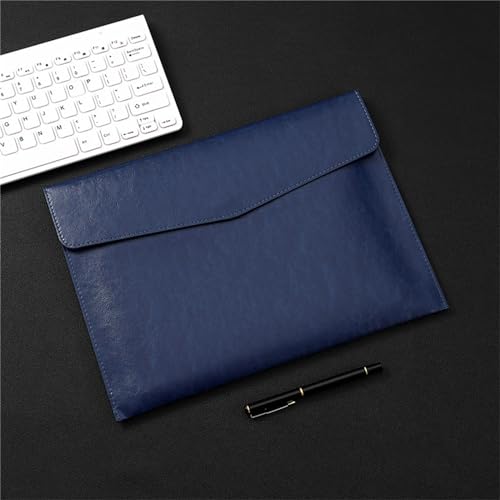 Leder Aktenordner PU Leather A4 Data File Bag Business Office PU Leather File Bag(Blau) von JXXUIRUIEEN