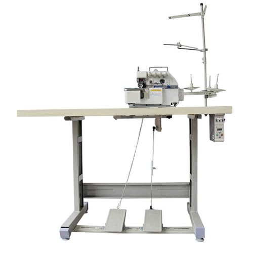 JXYQ Industrielle Overlock-Nähmaschine, 550 W, elektrisch, für den Schreibtisch, mit Vier integrierten Fäden, mit Tisch und Ständer für die professionelle Veredelung von Kleidungsstücken JXYQ Industrielle Overlock-Nähmaschine, 550 W, elektrisch, für den Schreibtisch, mit Vier integrierten Fäden, mit Tisch und Ständer für die professionelle Veredelung von Kleidungsstücken von JXYQ