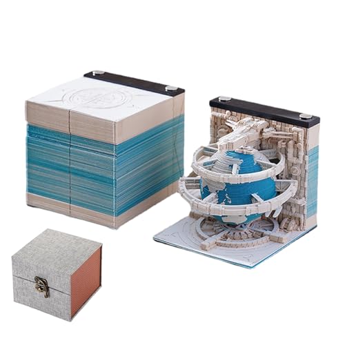 JYARZ 3D-Tischkalender, Holz-Tischkalender, geschnitztes Modell, Notizblock, Kalender, geschnitztes Modell, Tischdekoration, 3D-Kalender, skulpturaler Papierkalender für Schreibtischdekoration (8,9 von JYARZ