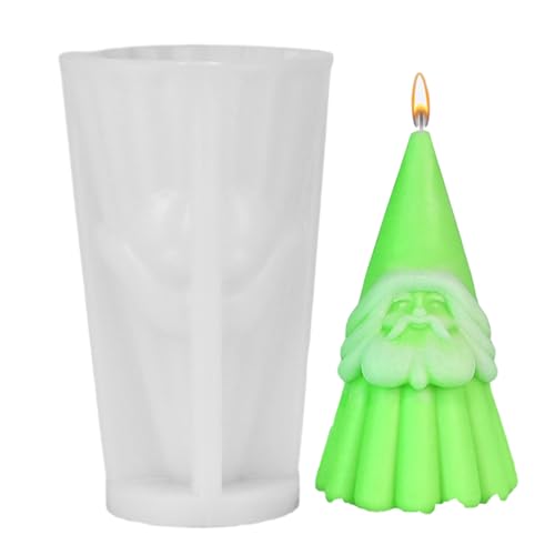 JYARZ 3D-Weihnachtsmann-Form, Silikon-Weihnachtsmann-Wachsform, bezaubernde Epoxidharz-Gussform, Urlaubskerzenformen, Harzgussformen für festliche Kerzenkreationen von JYARZ