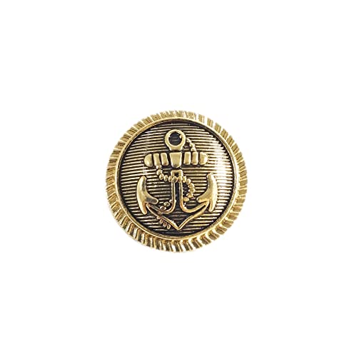 25 Metallknöpfe Anker Marine, Knöpfe für Jacke, Mantelknöpfe, robuste und hochwertige Knöpfe, Knöpfe für Kleidung, Knöpfe, zum Nähen (Gold3, 23 mm) von JYC CREATIVE