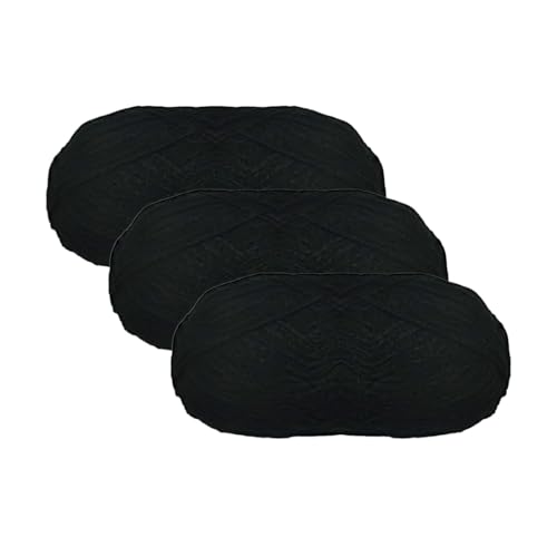 Feines Wollknäuel (100 g – 365 m), Wolle zum Häkeln (3, 332 Schwarz) von JYC CREATIVE