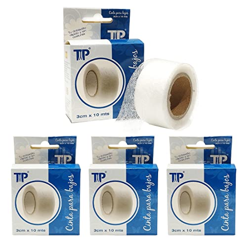 JYC CREATIVE 4 x Hemming Tape Web, Saumband Zum Aufbügeln, ohne Nähen-Klebeband, perfekt zum Kleben und Basteln, Weiß, (3cmX10m/4 Einheiten) von JYC CREATIVE