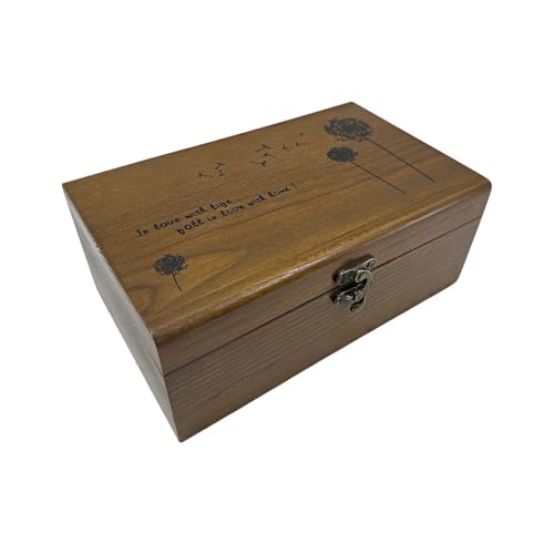 JYC CREATIVE Mehrzweck-Holzbox, Nähkästchen aus Holz, Schmuckkästchen, Aufbewahrungsbox und Dekoration, Holzkiste mit Metallschloss, Holzbox, Geschenk (Holzkiste Rom) von JYC CREATIVE