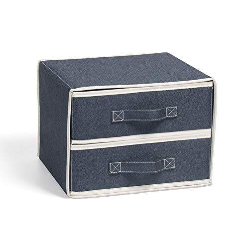 Aufbewahrungsboxen mit Schubladentyp, Aufbewahrungsbox aus Baumwolle und Leinen, faltbare Sortier- und Sortierbox für den Haushalt, Aufbewahrungsbox für Unterwäsche im Sc,Style 4 30.5 x 30.5 x 22.5cm von JYHUHGRG