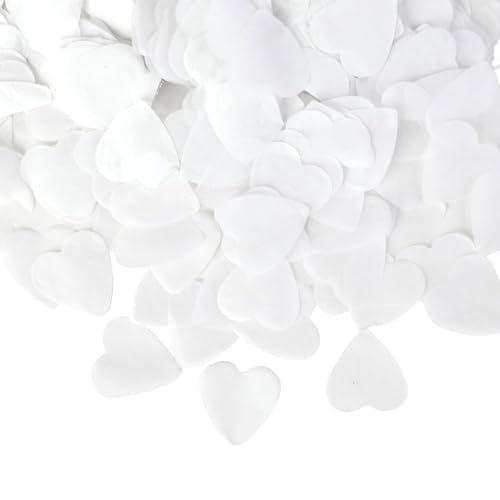 JYTDBCS Konfetti, biologisch abbaubar, umweltfreundlich, 30 g, herzförmiges Papierkonfetti, Tischdekoration, Seidenpapier, Füllmaterial für Hochzeit, Jahrestag, Valentinstag, Ballon-Dekoration (Whi von JYTDBCS