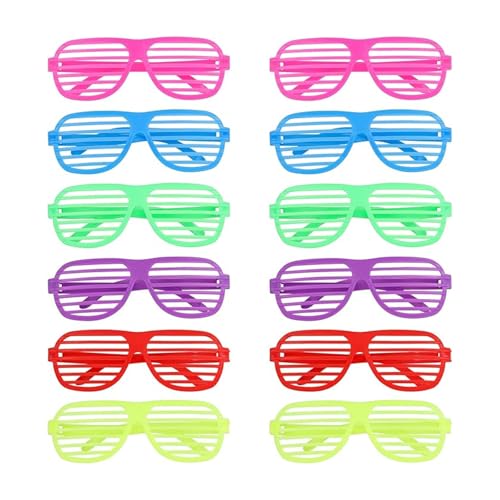 JYTDBCS Neon Glasses Shutter Shades - Neon Glasses Shutter Glasses for Children Neon Party Accessories, 80s Party Decoration, Shutter Shades Sunglasses for Night Out Party von JYTDBCS