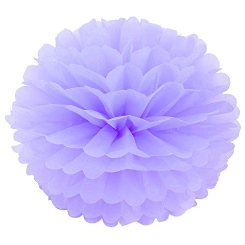 JZK 10 x Lila Pompoms Pompons, 25cm Durchmesser, Seidenpapier blume Dekoration für Wohnzimmer Hochzeit Geburtstag Babyparty Kinder Party Weihnachten Silvester von JZK