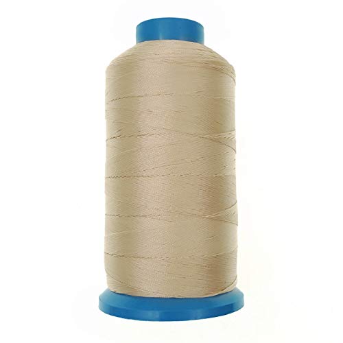 JZK 1500 Yard T70 69# beige starkes haltbares Nylonnähgarn für Polstermöbel, Leder, Jeans, Canvas, Teppichvorhänge, Perlenstickerei für industrielle Maschinen, Overlock, Handnähen. von JZK