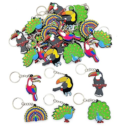 JZK 30x Pfauen Tukan Schlüsselanhänger für tropische Partygeschenke mottoparty Regenwald Vogel Partytütenfüller für Kinderparty Dankesgeschenke Werbegeschenke Dschungel Partyzubehör-Dekorationen JZK 30x Pfauen Tukan Schlüsselanhänger für tropische Partygeschenke mottoparty Regenwald Vogel Partytütenfüller für Kinderparty Dankesgeschenke Werbegeschenke Dschungel Partyzubehör-Dekorationen von JZK