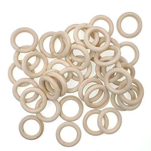 JZK 40 x 4.5cm Natürlich Holzringe klein zum basteln, unfertiger holzring für Makramee spielbogen greifling, runde Holzreifen hölzern Ring für basteln von JZK