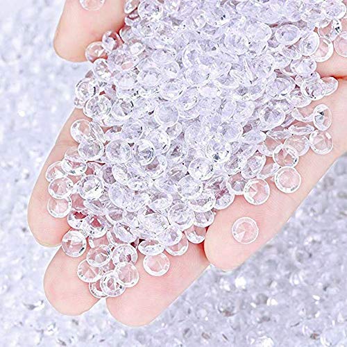 JZK 5000 x 6mm weiß transparent Acryl Diamant Konfetti Tisch Confetti, Handwerk Geschenk Dekorative Zubehör für Hochzeit Geburtstag Valentinstag Party Taufe Weihnachten von JZK