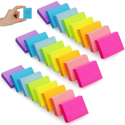 24pcs klebrige Notizpolster, auffällige helle 1, 5x2 '' starke Klebstoff-Recycle-Notizpolster für Wände, Türen, Monitore, Büro, Schule, Zuhause von JZLEJC