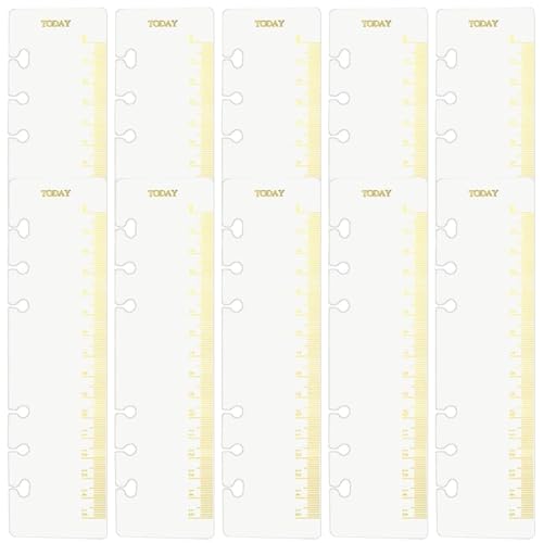 A6 Binder Lineal, 10 Stück, 7x2 Zoll mit 6 Löchern, Plastik Lineal für A6 Planer, Zeichnen und Mathematische Aufgaben, Organizer Zubehör von JZLEJC