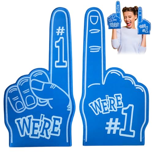 JZLEJC Schaumfinger, 2pcs Giant Foam Finger, 18 Zoll Schaumhände, universeller Cheerleaderschaumfingerzeiger für Sportveranstaltungen Spiele Blau von JZLEJC