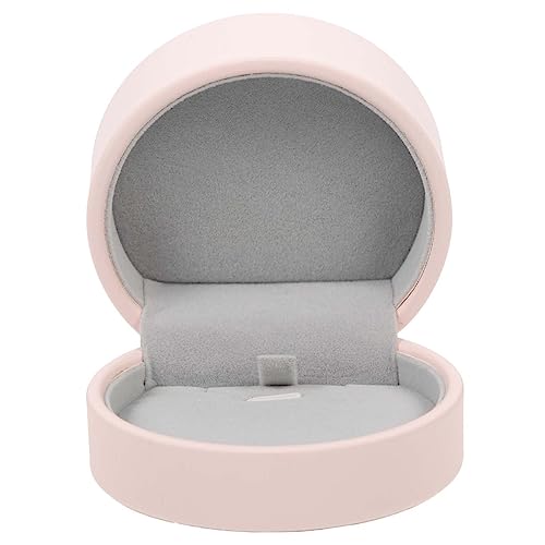 JZLUCAJJ Box Halbrund Schmuckschatulle Herren Schmuckträger Organizer Klarer Schmuck Schmuckständer Para Ring Halskette Perle Überraschungskarte Schatz Glitzer Deckelhalter Samtverpackung Plüsch Rosa von JZLUCAJJ