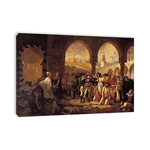 Berühmte Leinwand Wandkunst Antoine Jean Gros Ölgemälde Reproduktion auf Leinwand(Bonaparte besucht das Pesthaus in Jaffa)Poster und Drucke Klassische Landschaft Bilder 30x45 cm(12x18in), gerahmt von JZSDGB