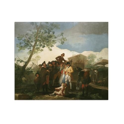 Berühmte Leinwand Wandkunst Gemälde von Francisco de Goya-​Bilder auf Leinwand-Klassische Kunstdrucke-Der blinde Gitarrist Poster-Leinwandbilder für die Inneneinrichtung 90x108cm(35x43in)Rahmenlos von JZSDGB