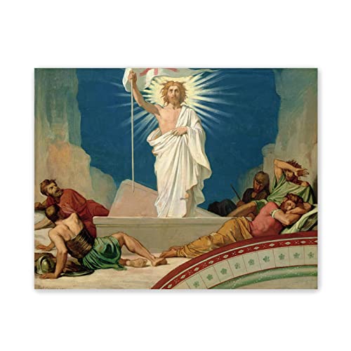 Berühmte Leinwand Wandkunst Hippolyte Flandrin Ölgemälde Reproduktion auf Leinwand(Studie zur Auferstehung Christi)Poster und Drucke Klassische Religion Bilder 90x115 cm(35x45in), rahmenlos von JZSDGB