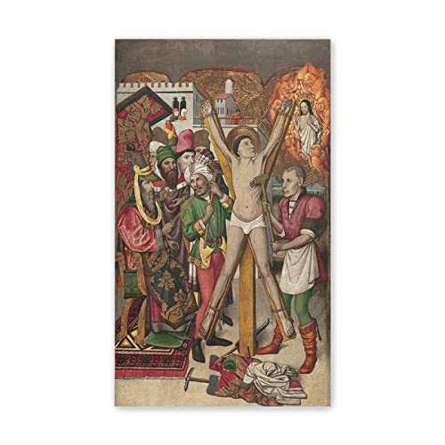 Berühmte Leinwand Wandkunst Jaume Huguet Ölgemälde Reproduktion auf Leinwand(Saint Vincent on the Rack)Poster und Drucke Klassische Religion Bilder 70x120 cm(28x47in), rahmenlos von JZSDGB