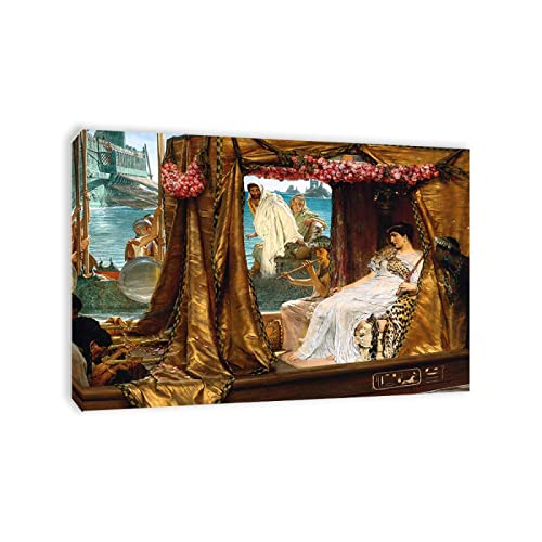 Berühmte Leinwand Wandkunst Lawrence Alma Tadema Ölgemälde Reproduktion auf Leinwand(Das Treffen von Antonius und Cleopatra)Poster und Drucke Klassische Landschaft Bilder 60x85 cm(24x33in)gerahmt von JZSDGB