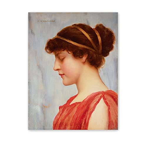 JZSDGB Berühmte Leinwand Wandkunst John William Godward Ölgemälde Reproduktion auf Leinwand(Grecian Reverie,1889) Poster und Drucke Klassische Porträt Bilder 90x115 cm(35x45in), rahmenlos von JZSDGB