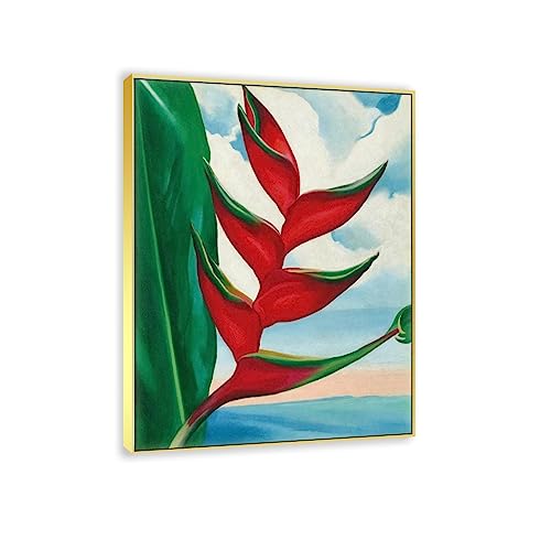 JZSDGB Leinwandbilder-Georgia O'Keeffe(Narzissen I, 1936)-Ölgemälde auf Leinwand-Berühmte Kunstdrucke-Poster und Druck klassisch Leinwand Wandkunst Bilder 70x90cm(28x35in) Goldrahmen von JZSDGB