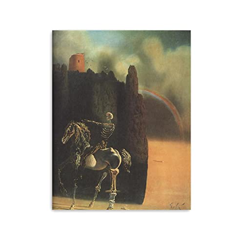 JZSDGB Salvador Dalì Leinwand Poster,berühmte Gemälde Druck auf Leinwand Wandkunst,‘Der Reiter’Kunstdrucke auf Leinwand, surrealistisches Bilder für Wanddekoration 80x105cm(31x41in) Rahmenlos von JZSDGB