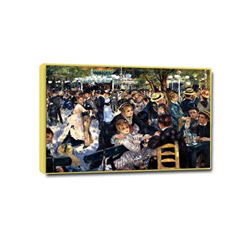 JZSDGB goldgerahmtAuguste Renoir Leinwand-Poster,berühmte Gemälde Druck auf Leinwand Wandkunst ,Kunstdrucke auf Leinwand, Bilder für Wanddekoration Ball im Moulin Rouge 80x120cm(31x47in) von JZSDGB