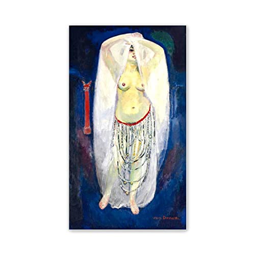 Leinwandbilder-Kees Van Dongen Berühmte Gemälde-Kunstdruck Poster und Drucke-Reproduktion Ölgemälde auf Leinwand-'Anita en almée'-Wandkunst Porträt Bilder Für Wohnkultur 90x155cm(35x61in)Rahmenlos von JZSDGB