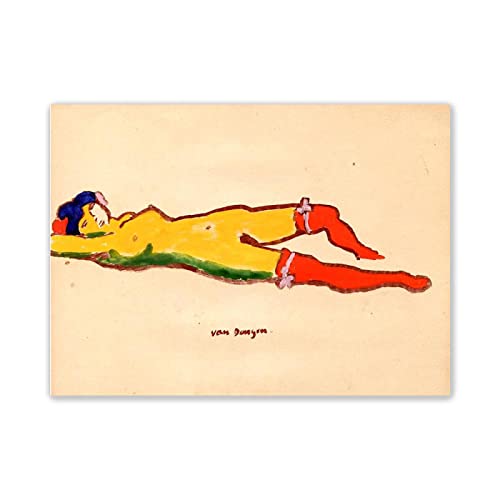 Leinwandbilder-Kees Van Dongen Berühmte Gemälde-Kunstdruck Poster und Drucke-Reproduktion Ölgemälde auf Leinwand-'Anita en almée'-Wandkunst Porträt Bilder Für Wohnkultur 80x110cm(31x43in)Rahmenlos von JZSDGB