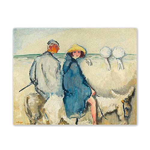 Leinwandbilder-Kees Van Dongen Berühmte Gemälde-Kunstdruck Poster und Drucke-Reproduktion Ölgemälde auf Leinwand-'Der Esel'-Wandkunst Porträt Bilder Für Wohnkultur 50x65cm(19x26in)Rahmenlos von JZSDGB