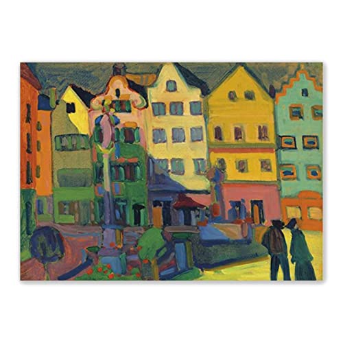 Wassily Kandinsky Leinwand Bild-Abstrakte Kunst Kunstdruck auf Leinwand-Berühmter Gemälde Druck auf Leinwand-'1909Wandkunst Leinwand Malerei Poster 70x105cm(28x41in) Rahmenlos von JZSDGB