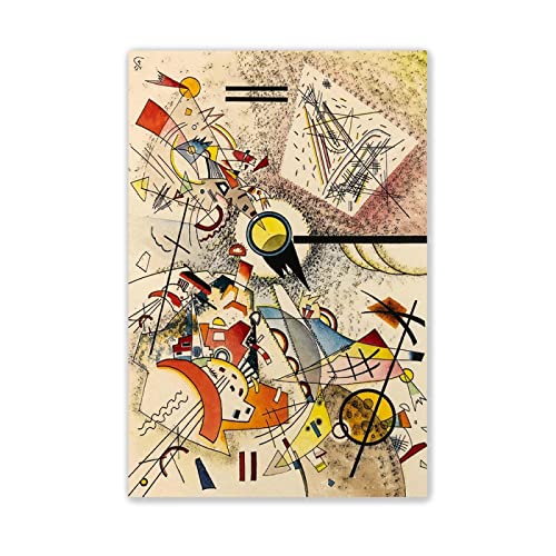 Wassily Kandinsky Leinwand Bild-Abstrakte Kunst Kunstdruck auf Leinwand-Berühmter Gemälde Druck auf Leinwand-'Kurve, 1936Wandkunst Leinwand Malerei Poster 50x80cm(20x31in) Rahmenlos von JZSDGB