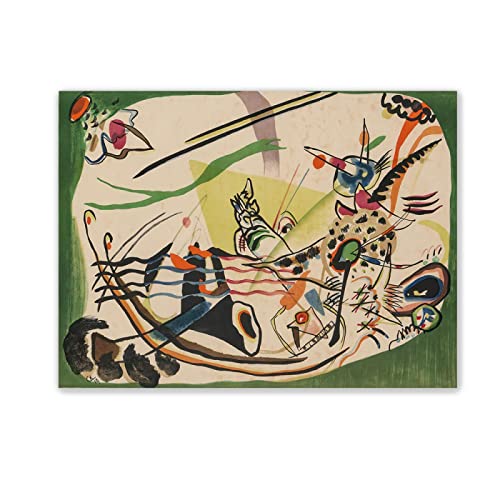 Wassily Kandinsky Leinwand Bild-Abstrakte Kunst Kunstdruck auf Leinwand-Berühmter Gemälde Druck auf Leinwand-'Ohne Titel, 1957Wandkunst Leinwand Malerei Poster 50x70cm(20x28in) Rahmenlos von JZSDGB