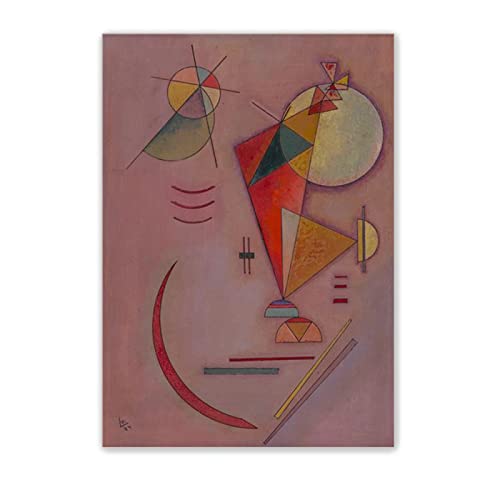 Wassily Kandinsky Leinwand Bild-Abstrakte Kunst Kunstdruck auf Leinwand-Berühmter Gemälde Druck auf Leinwand-'Schweigsam, 29Wandkunst Leinwand Malerei Poster 70x105cm(28x41in) Rahmenlos von JZSDGB