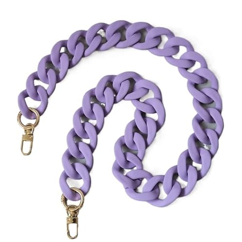 JZYSS Taschenkette Mode Frau Handtasche Zubehör Kette Matte Candy Lila Blau Harz Kette Matt Strap Frauen Kupplung Schulter Geldbörse Kette Kette FüR Tasche (Color : Purple 80cm) von JZYSS