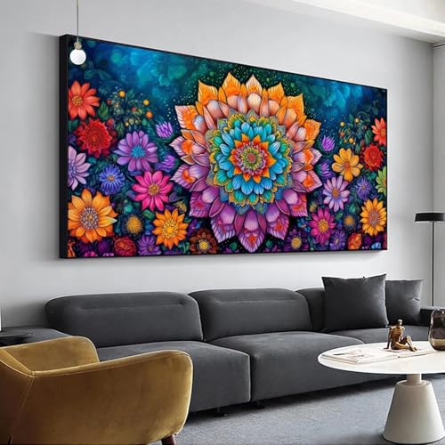 Diamant Painting Farbe Diamond Painting Stechapfelblüte Bilder, Diamond Painting Set für Erwachsene Kinder, 5D Diamant Painting Groß 50x100cm DIY Full Drill Diamant Malerei,Haus Wanddeko Y-15 von Jaalinng