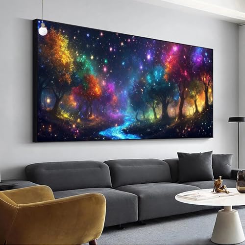 Diamant Painting Farbe Diamond Painting Wald Bilder, Diamond Painting Set für Erwachsene Kinder, 5D Diamant Painting Groß 70x140cm DIY Full Drill Diamant Malerei Kits, für Haus Wanddeko Y-103 von Jaalinng