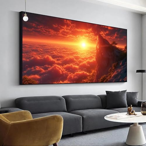 Diamant Painting Sonnenuntergang Diamond Painting Landschaft Bilder, Diamond Painting Set für Erwachsene Kinder, 5D Diamant Painting Groß 30x60cm DIY Full Drill Diamant Malerei,Haus Wanddeko Y-5 von Jaalinng